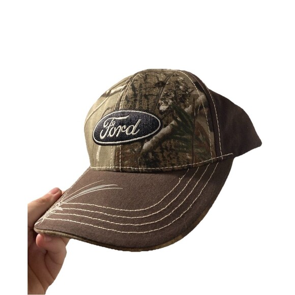 Ford Realtree Hat Mens Strapback Baseball Cap Camo Camouflage Hook And Loop - Picture 1 of 7